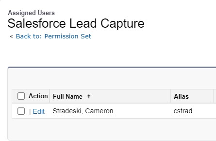 Salesforce Lead Capture Assigned Users